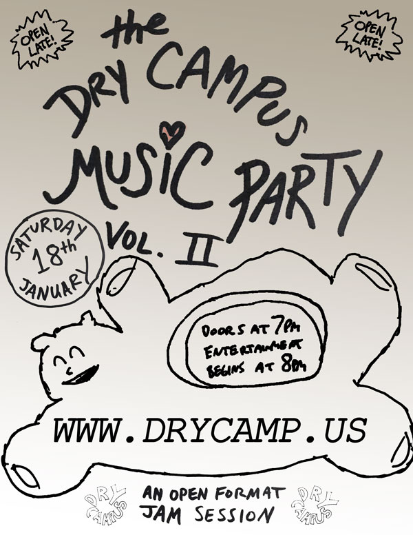 Dry Campus Jam Party Volume 2 - Upstate New York Adirondack Music Experience January 18th