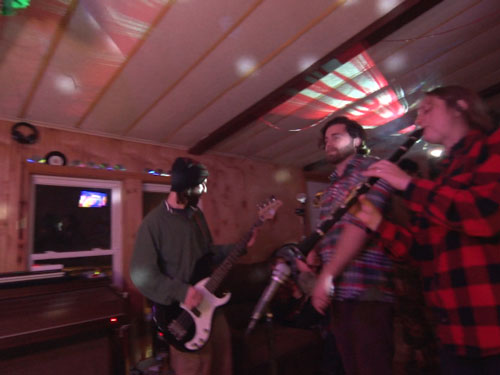 Musicians play on stage at the Dry Campus party by Zach Surp