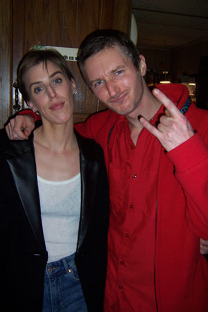 Two Cool People giving funny faces at the Dry Campus party by Zach Surp