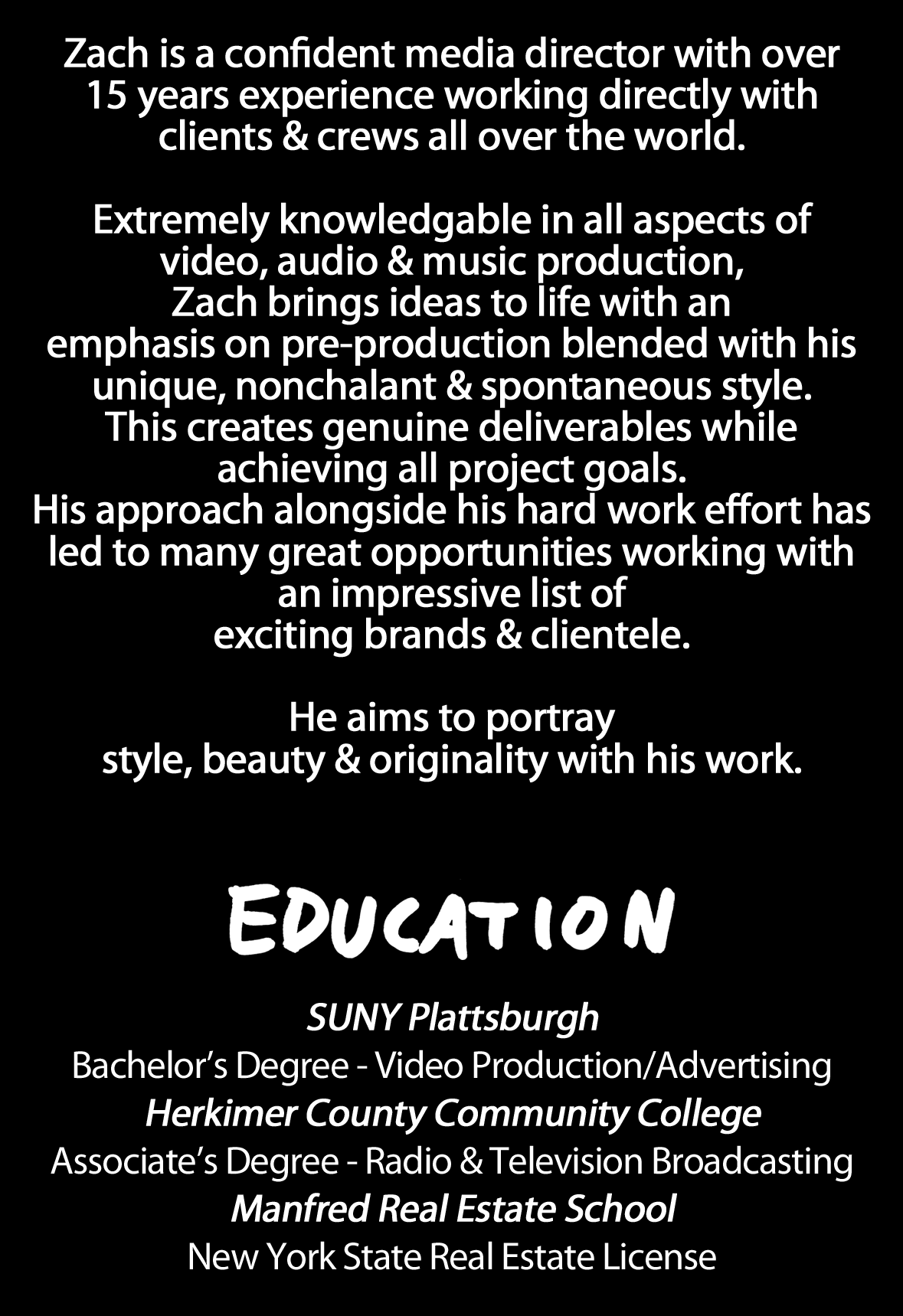 About Zach Surprenant Video Production Media Director
