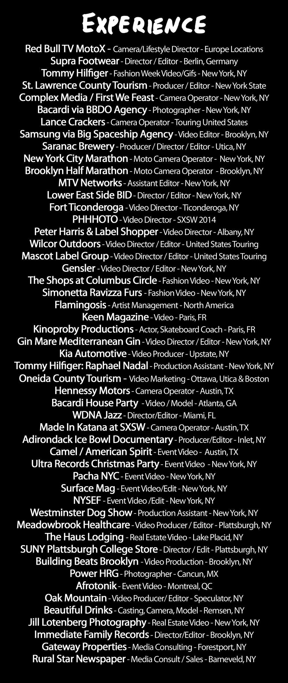 Zach Surprenant Media Experience